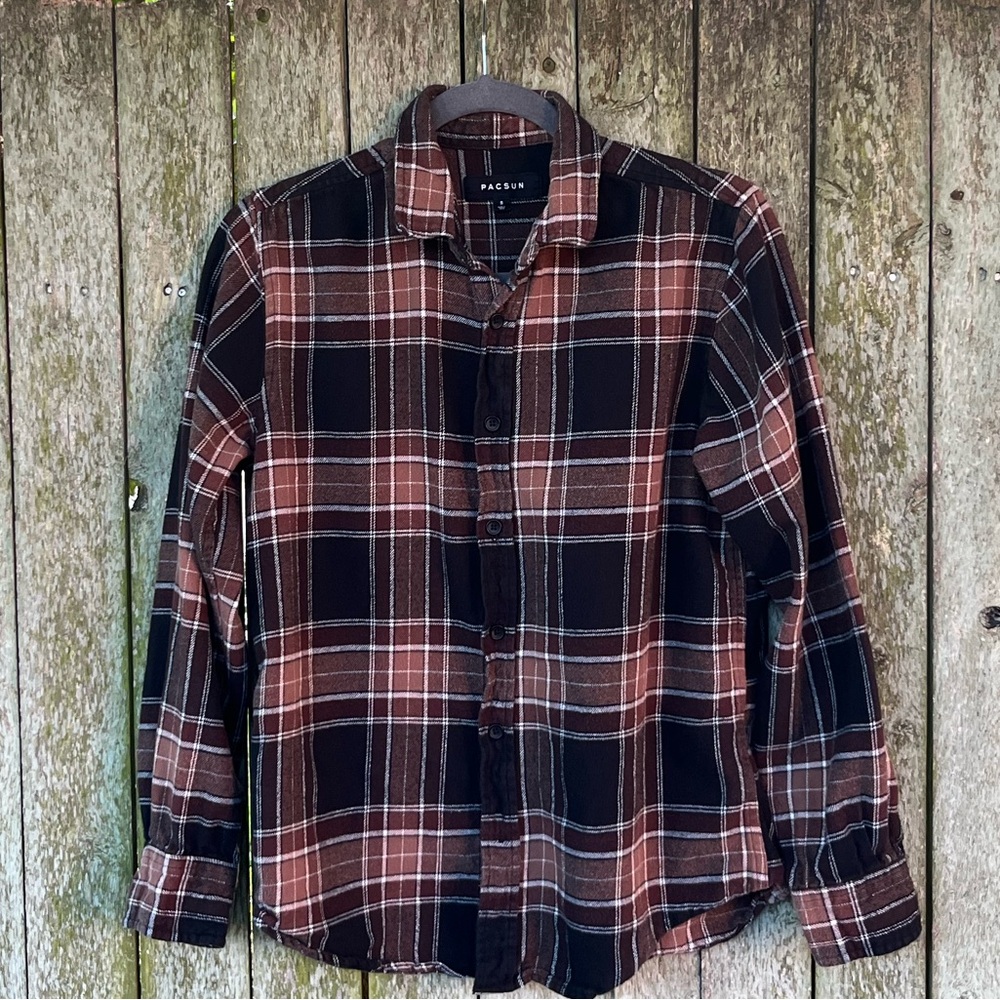 PACSUN Men’s Size S Brown/Black/White Flannel.